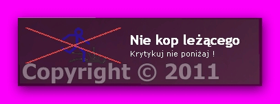 Nie kop leżącego Krytykuj nie poniżaj